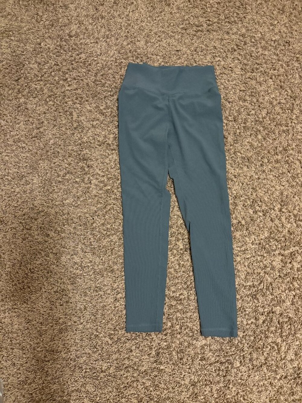 Allfenix Leggings Large Blue Rib Ankle Length Wide Waistband Australia Pilates